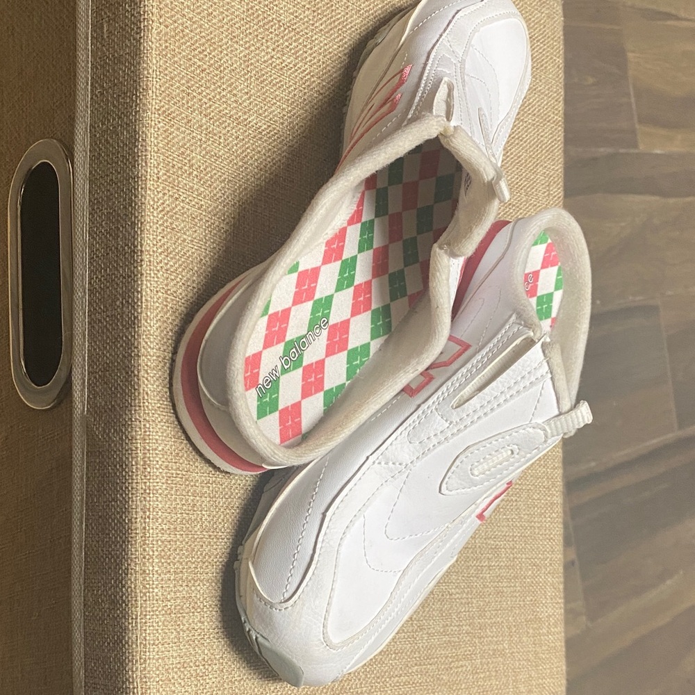 New Balance White and Red Women's Sneakers